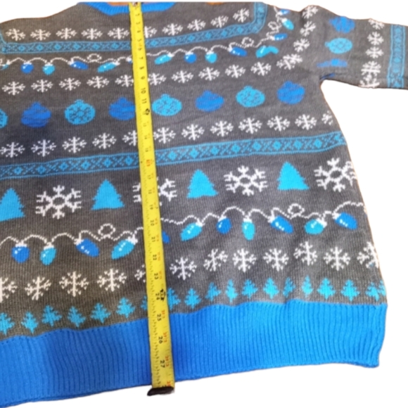 RARE Roody mens XL Ugly Christmas Boardroom Insiders blue gray & sweater - Picture 4 of 8